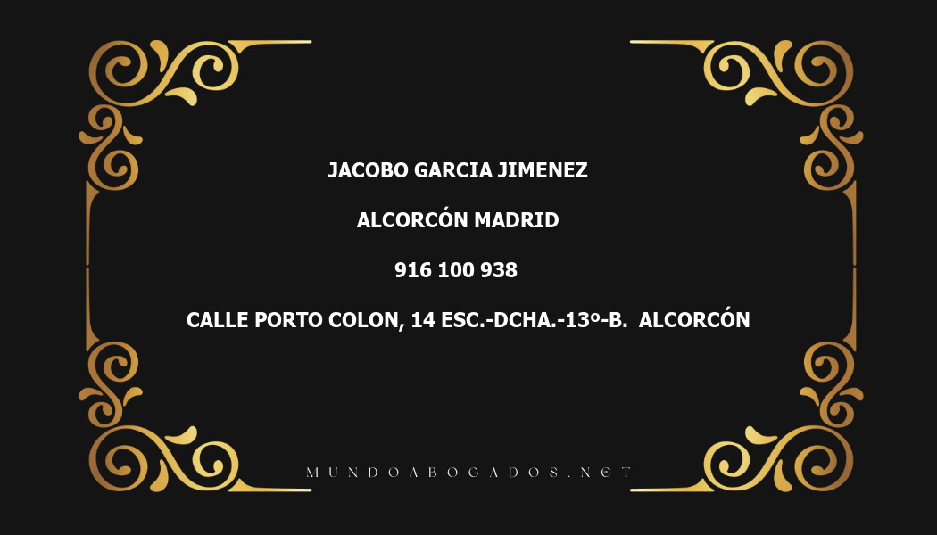 abogado Jacobo Garcia Jimenez en la localidad de Alcorcón