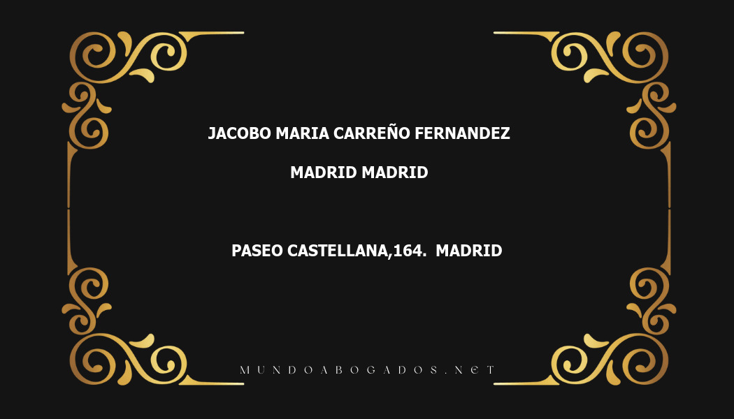 abogado Jacobo Maria Carreño Fernandez en la localidad de Madrid