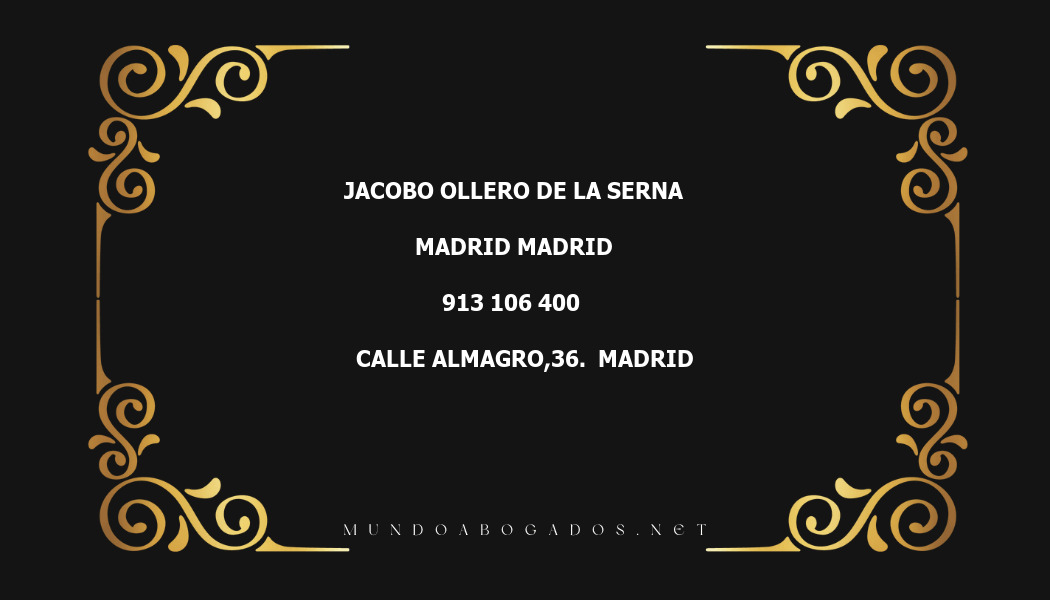 abogado Jacobo Ollero De La Serna en la localidad de Madrid