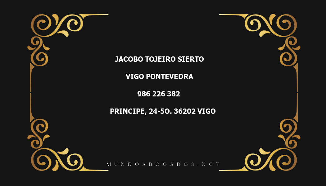 abogado Jacobo Tojeiro Sierto en la localidad de Vigo