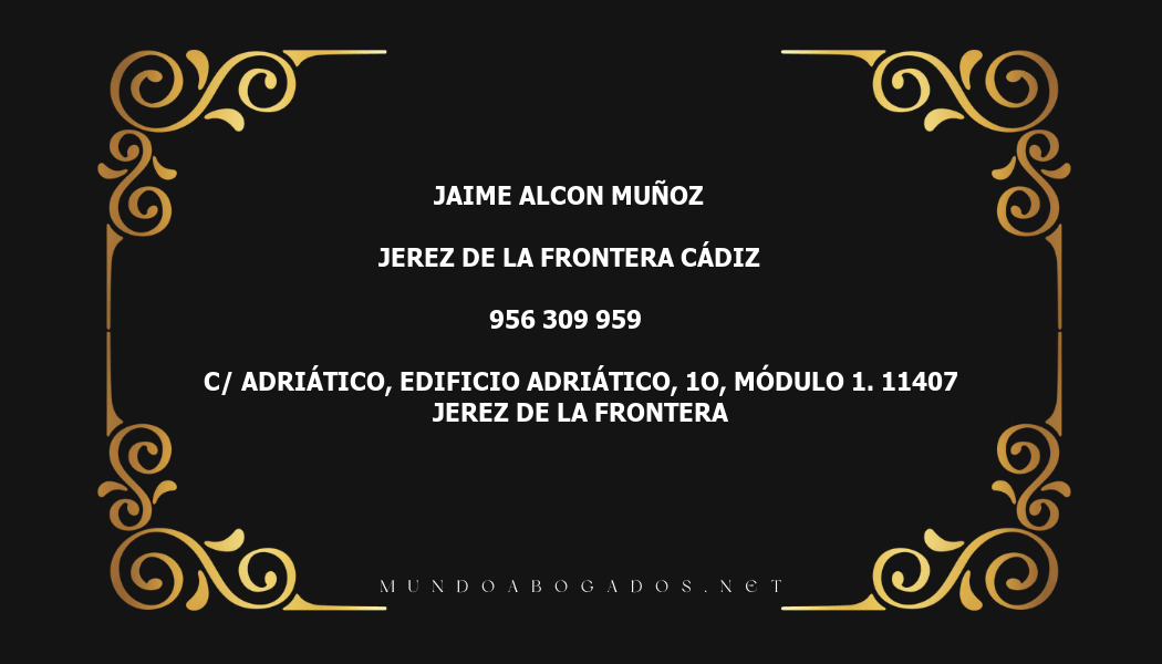 abogado Jaime Alcon Muñoz en la localidad de Jerez de la Frontera