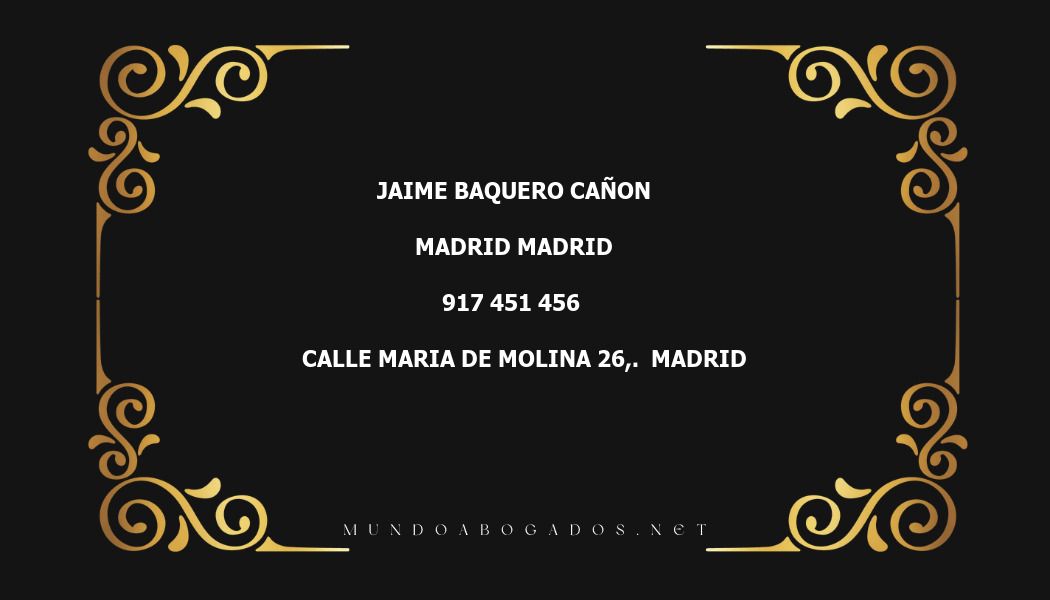 abogado Jaime Baquero Cañon en la localidad de Madrid