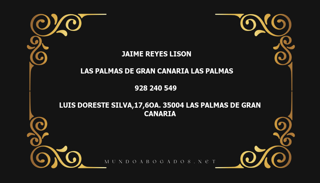 abogado Jaime Reyes Lison en la localidad de Las Palmas de Gran Canaria