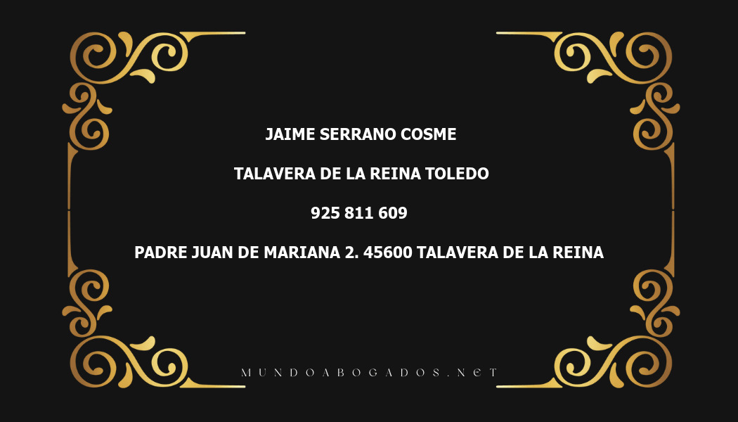 abogado Jaime Serrano Cosme en la localidad de Talavera de la Reina