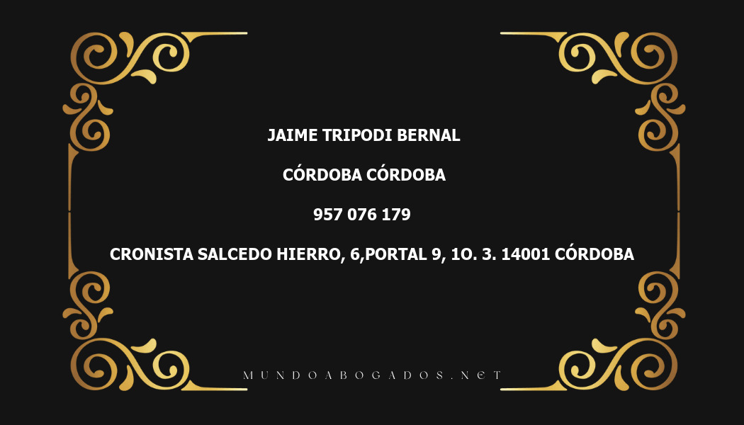 abogado Jaime Tripodi Bernal en la localidad de Córdoba