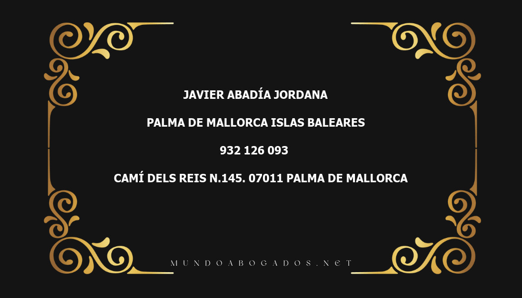 abogado Javier Abadía Jordana en la localidad de Palma de Mallorca