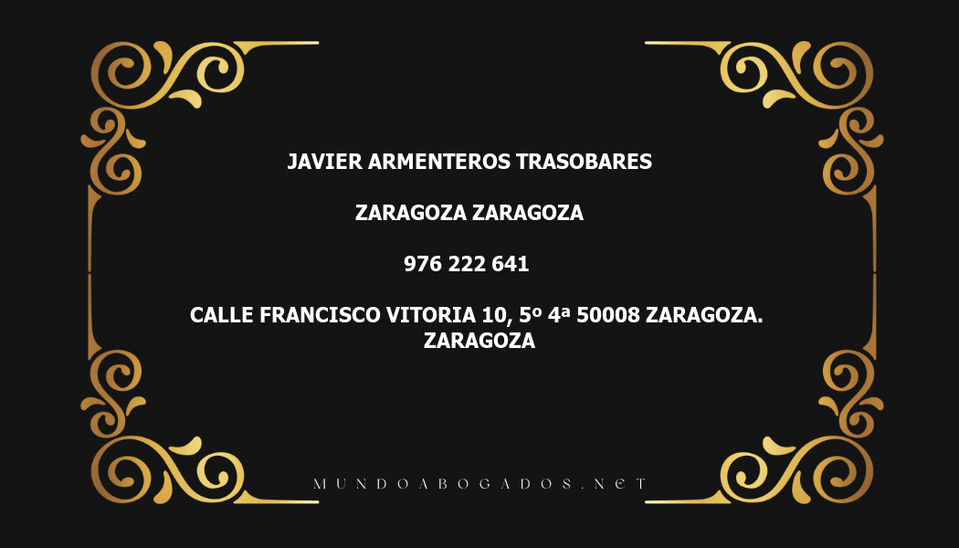 abogado Javier Armenteros Trasobares en la localidad de Zaragoza