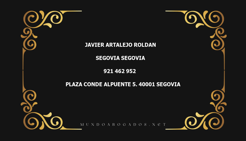 abogado Javier Artalejo Roldan en la localidad de Segovia