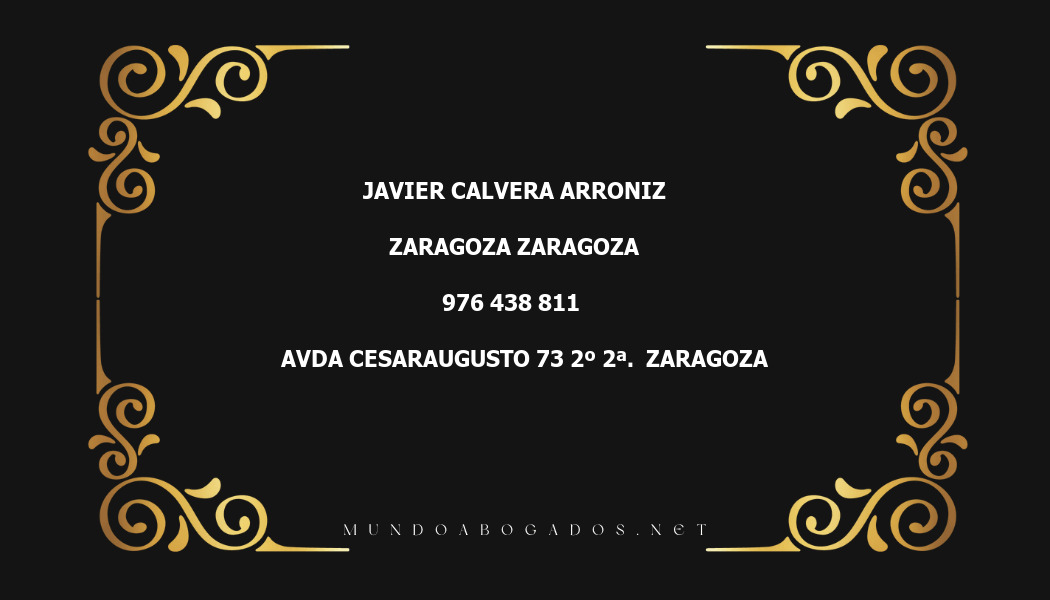 abogado Javier Calvera Arroniz en la localidad de Zaragoza