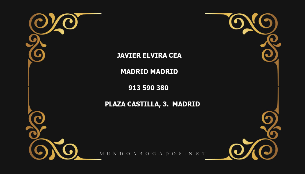 abogado Javier Elvira Cea en la localidad de Madrid