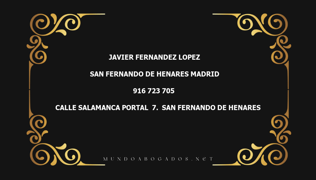 abogado Javier Fernandez Lopez en la localidad de San Fernando de Henares