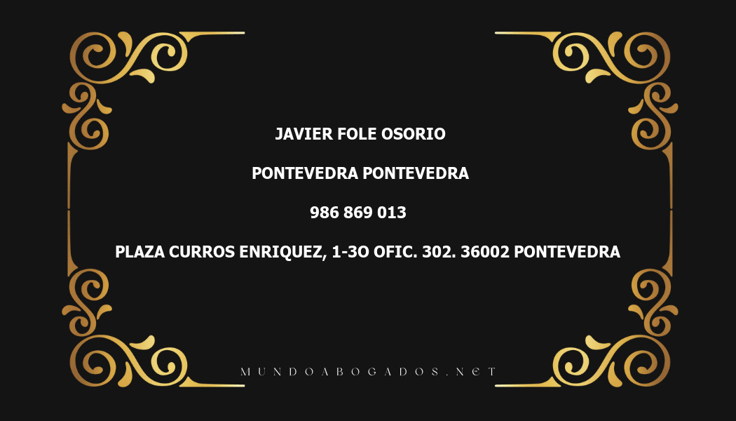 abogado Javier Fole Osorio en la localidad de Pontevedra