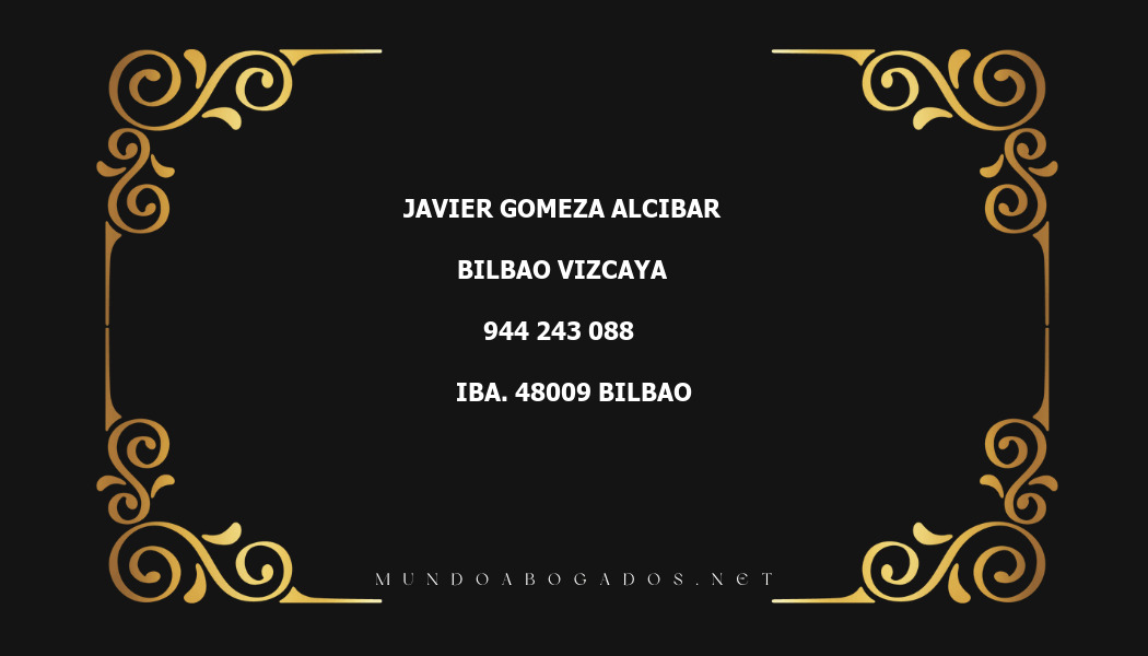 abogado Javier Gomeza Alcibar en la localidad de Bilbao