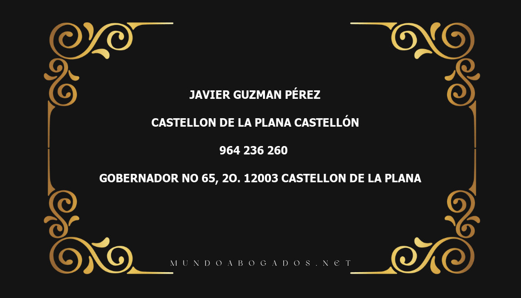 abogado Javier Guzman Pérez en la localidad de Castellon de la Plana