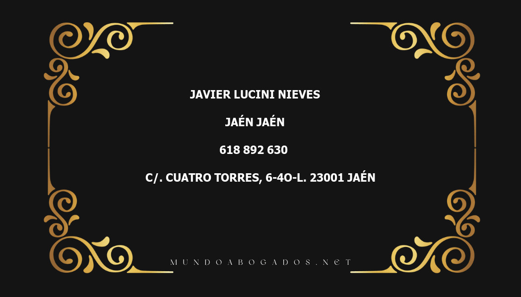 abogado Javier Lucini Nieves en la localidad de Jaén