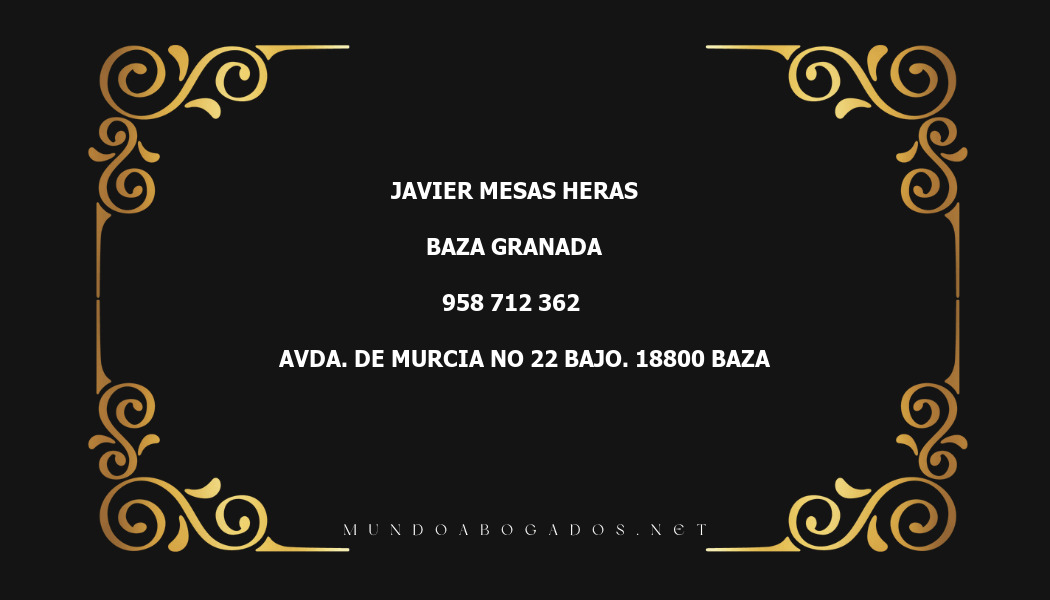 abogado Javier Mesas Heras en la localidad de Baza