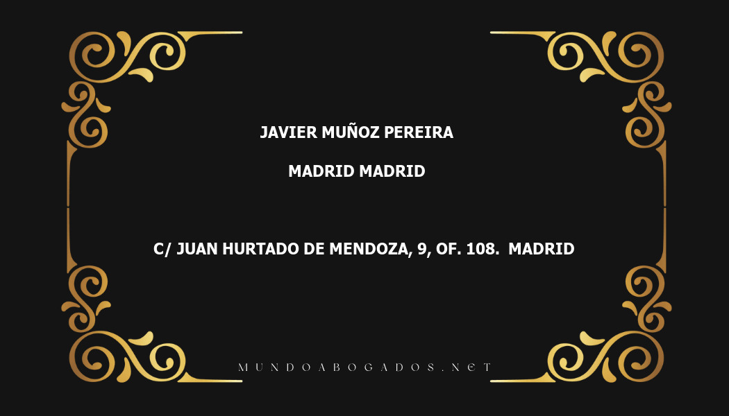 abogado Javier Muñoz Pereira en la localidad de Madrid