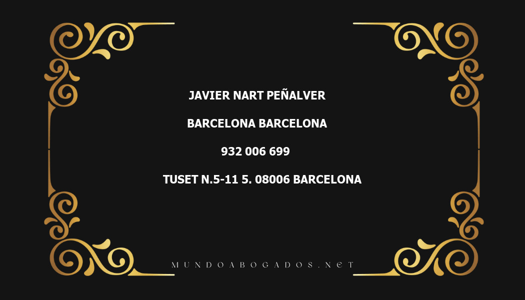 abogado Javier Nart Peñalver en la localidad de Barcelona