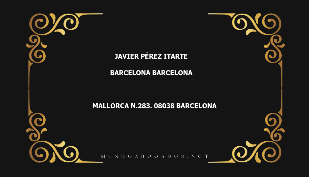 abogado Javier Pérez Itarte en la localidad de Barcelona