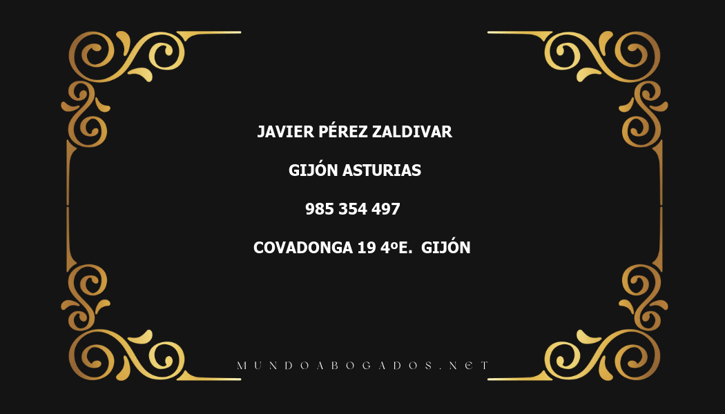 abogado Javier Pérez Zaldivar en la localidad de Gijón