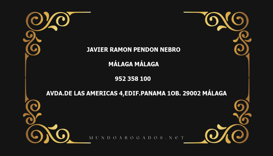 abogado Javier Ramon Pendon Nebro en la localidad de Málaga