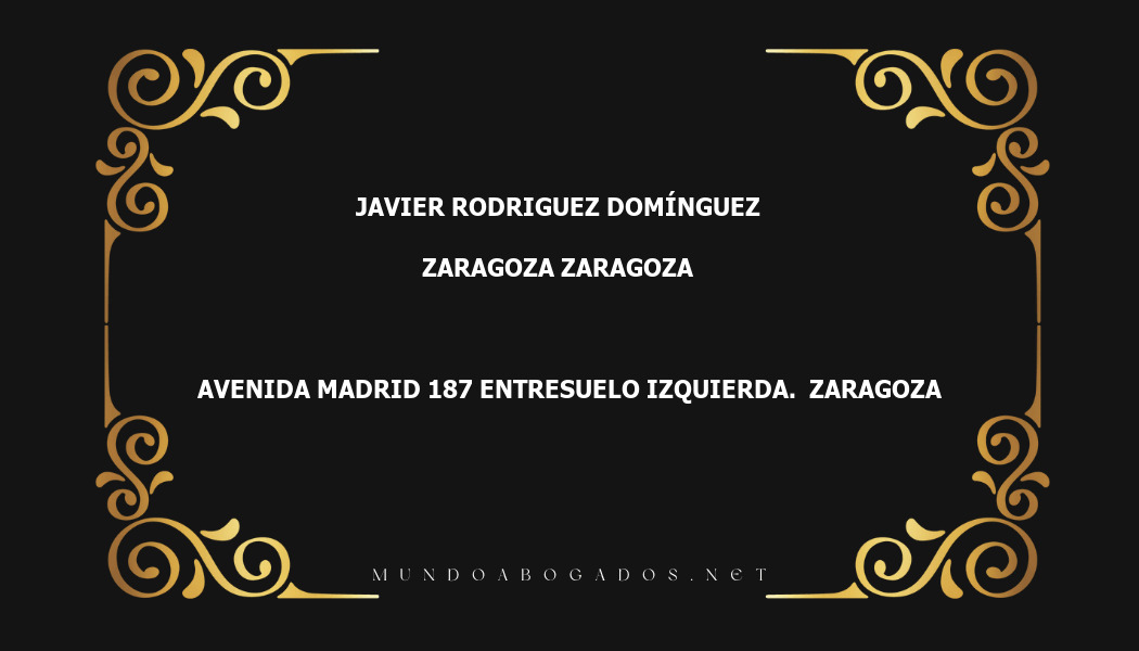 abogado Javier Rodriguez Domínguez en la localidad de Zaragoza