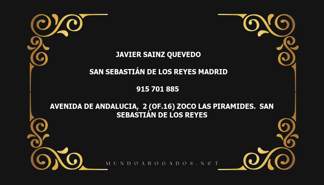 abogado Javier Sainz Quevedo en la localidad de San Sebastián de los Reyes