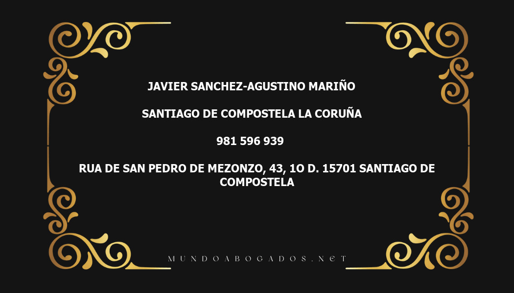 abogado Javier Sanchez-Agustino Mariño en la localidad de Santiago de Compostela