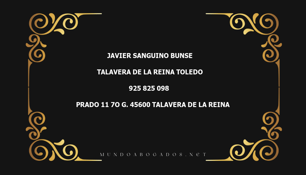 abogado Javier Sanguino Bunse en la localidad de Talavera de la Reina