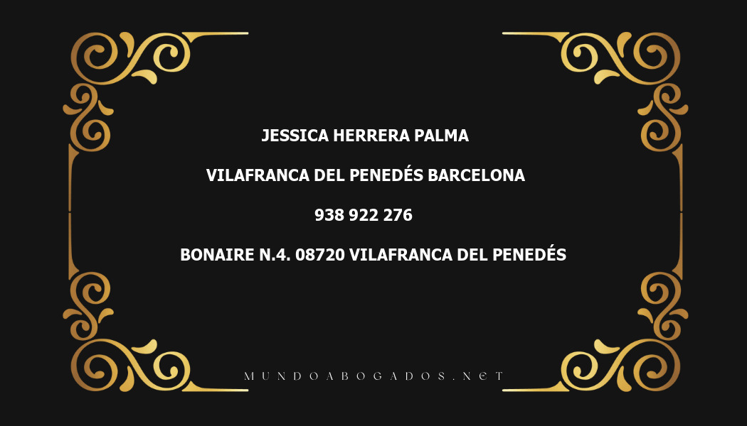 abogado Jessica Herrera Palma en la localidad de Vilafranca del Penedés