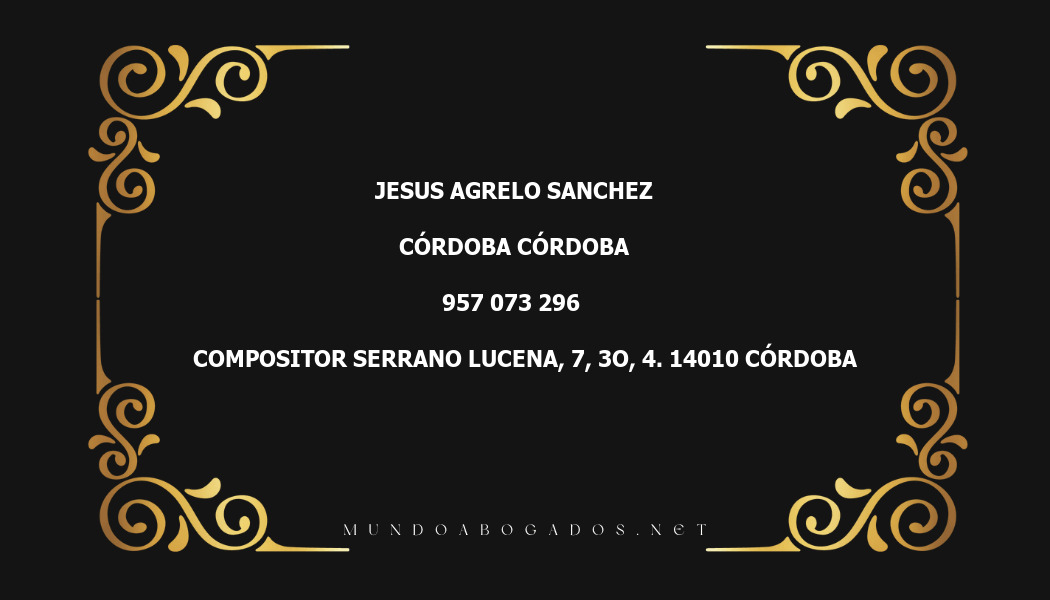 abogado Jesus Agrelo Sanchez en la localidad de Córdoba