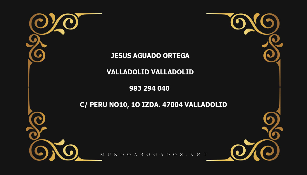 abogado Jesus Aguado Ortega en la localidad de Valladolid