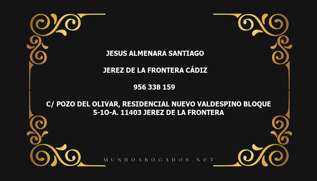 abogado Jesus Almenara Santiago en la localidad de Jerez de la Frontera