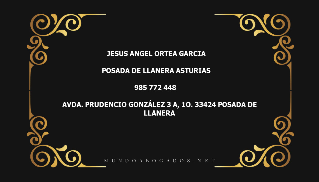 abogado Jesus Angel Ortea Garcia en la localidad de Posada de Llanera