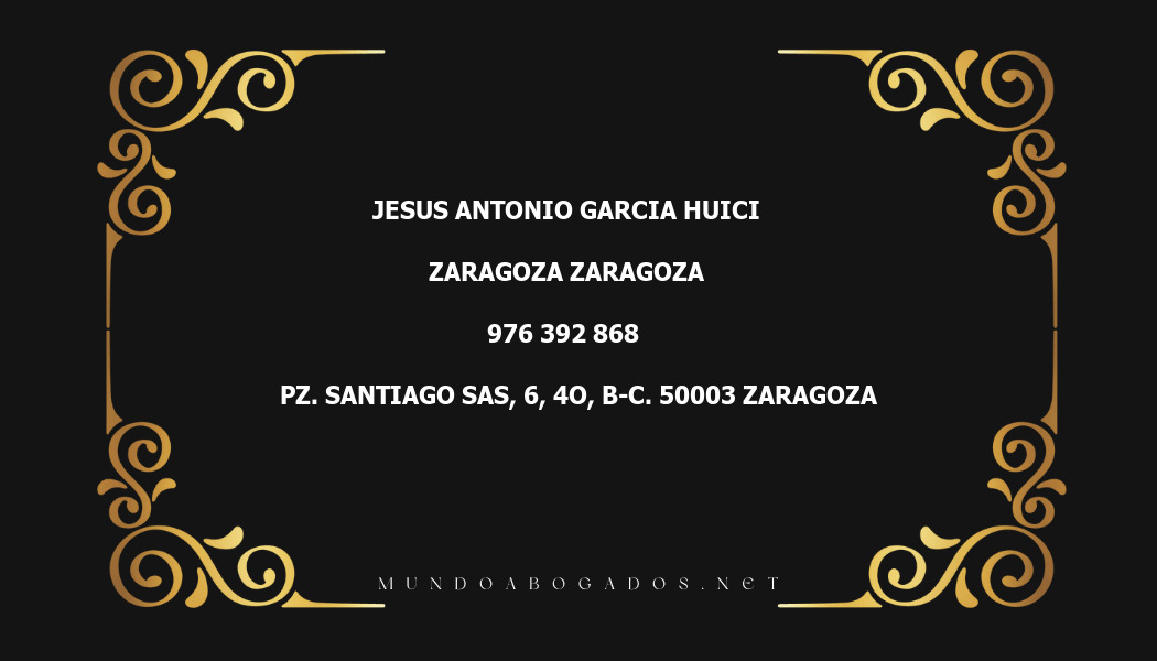 abogado Jesus Antonio Garcia Huici en la localidad de Zaragoza