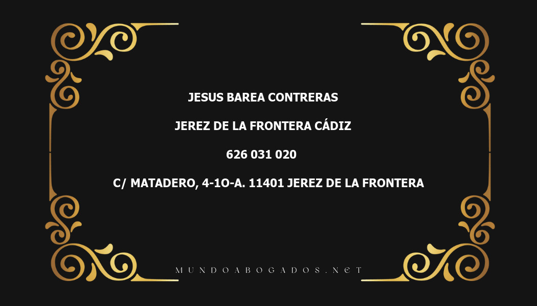 abogado Jesus Barea Contreras en la localidad de Jerez de la Frontera