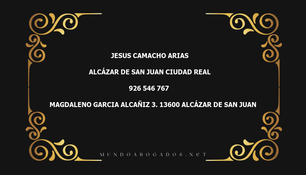 abogado Jesus Camacho Arias en la localidad de Alcázar de San Juan