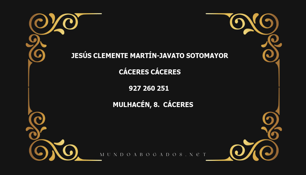 abogado Jesús Clemente Martín-Javato Sotomayor en la localidad de Cáceres