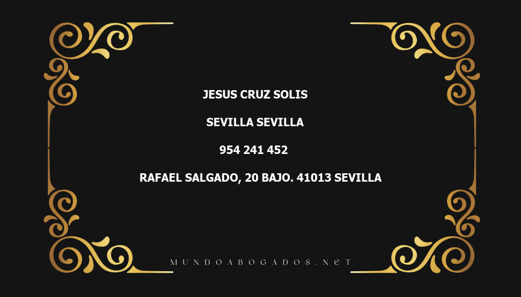 abogado Jesus Cruz Solis en la localidad de Sevilla