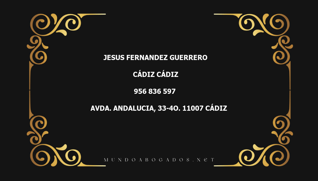 abogado Jesus Fernandez Guerrero en la localidad de Cádiz