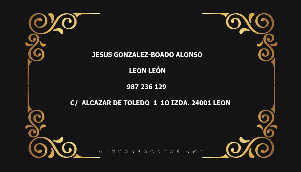 abogado Jesus Gonzalez-Boado Alonso en la localidad de Leon