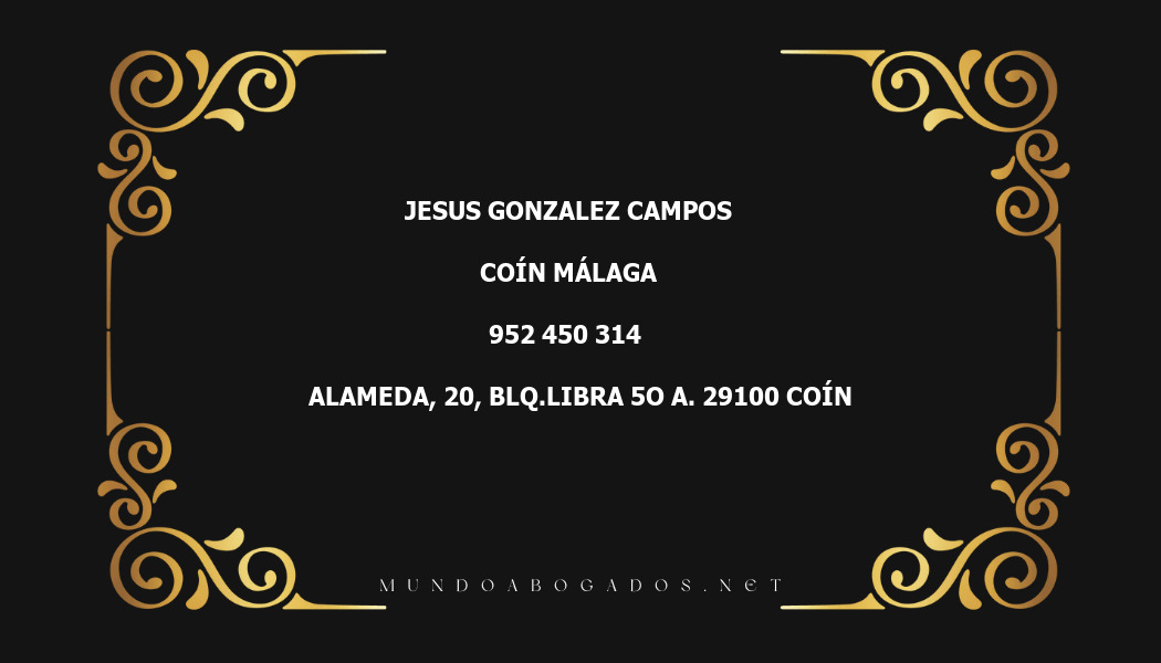 abogado Jesus Gonzalez Campos en la localidad de Coín