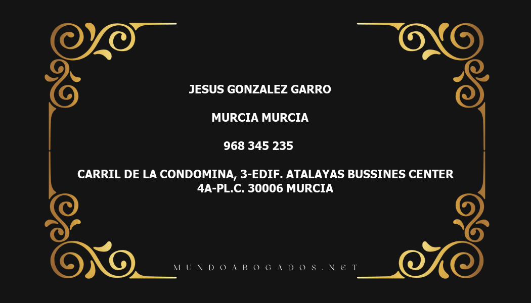 abogado Jesus Gonzalez Garro en la localidad de Murcia