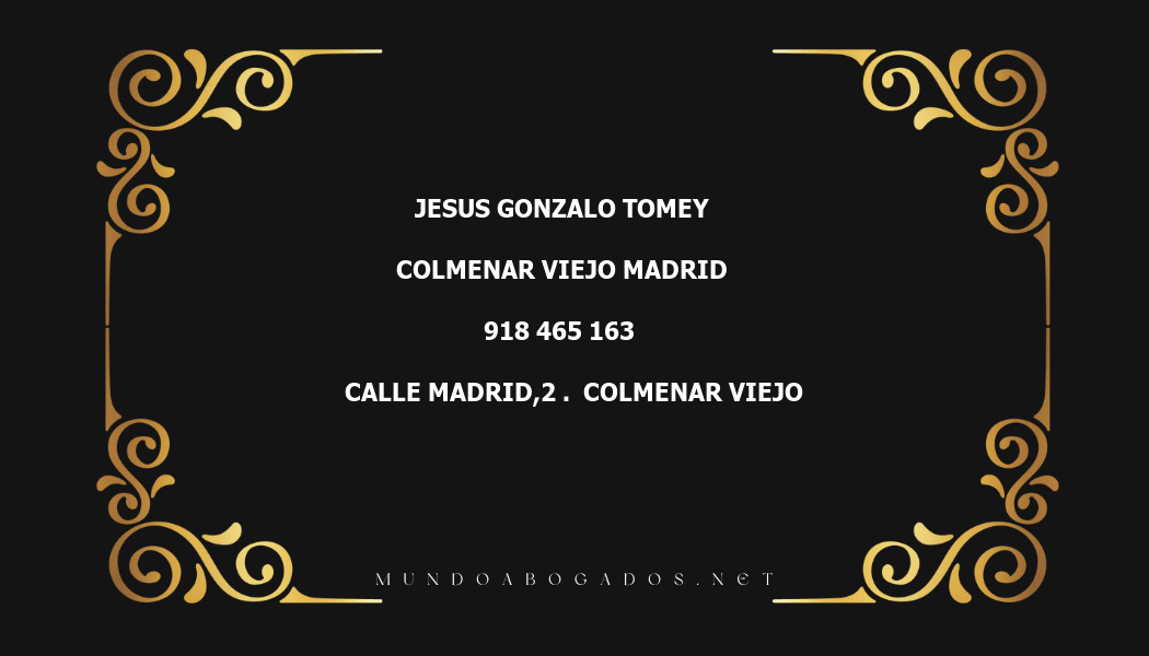 abogado Jesus Gonzalo Tomey en la localidad de Colmenar Viejo