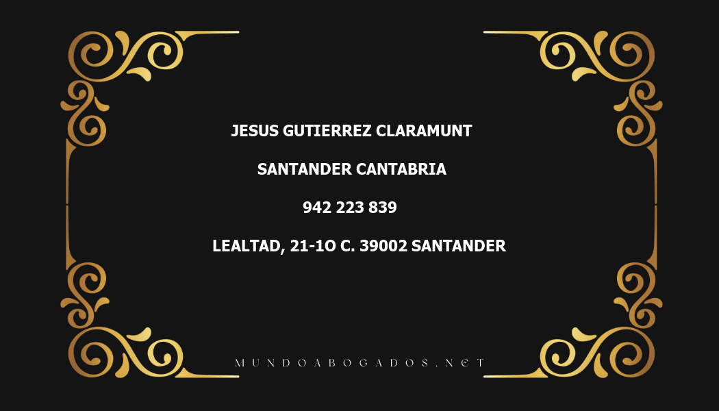 abogado Jesus Gutierrez Claramunt en la localidad de Santander