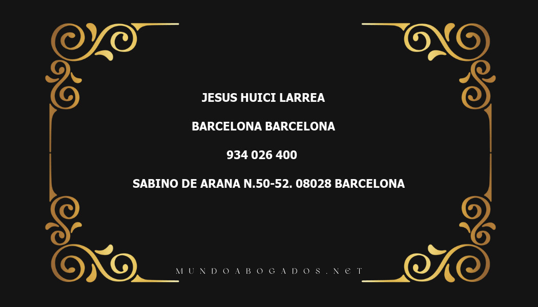 abogado Jesus Huici Larrea en la localidad de Barcelona