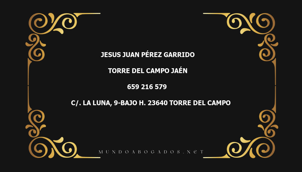 abogado Jesus Juan Pérez Garrido en la localidad de Torre del Campo