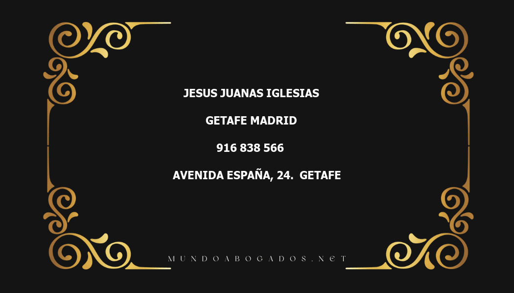 abogado Jesus Juanas Iglesias en la localidad de Getafe