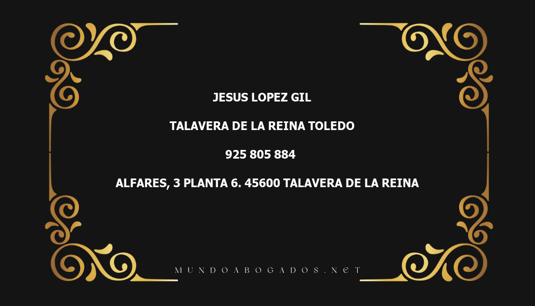 abogado Jesus Lopez Gil en la localidad de Talavera de la Reina