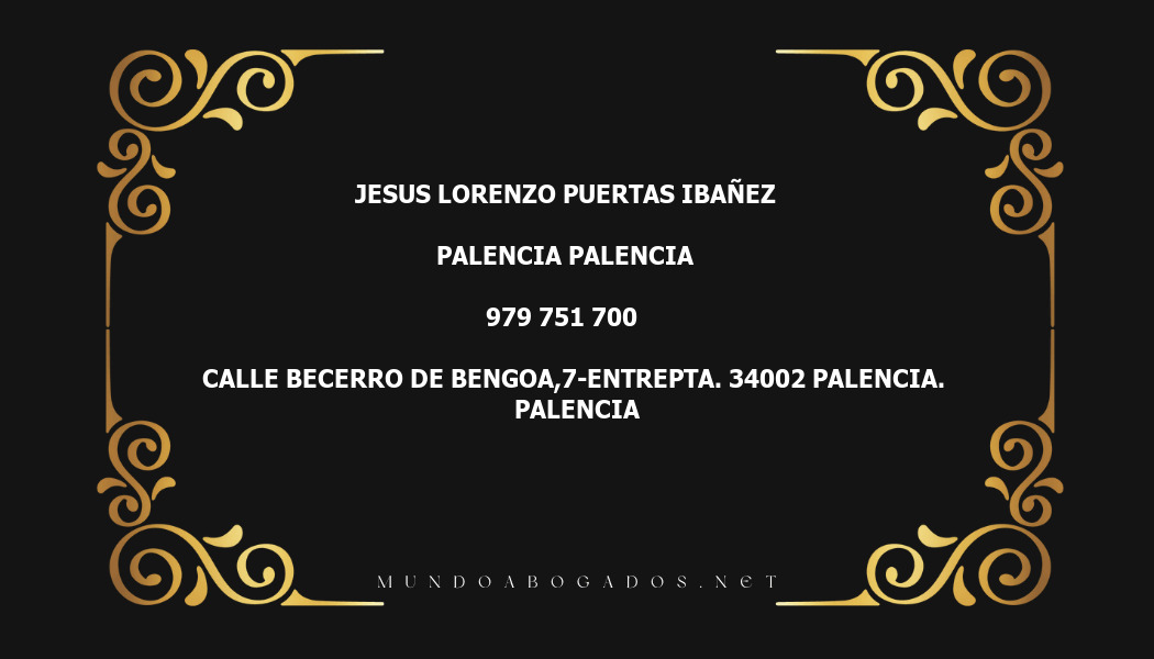 abogado Jesus Lorenzo Puertas Ibañez en la localidad de Palencia